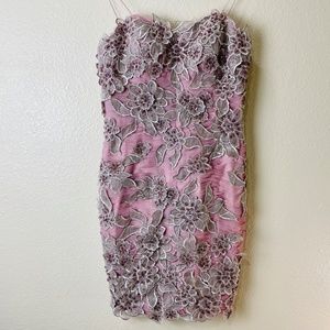 Rococo Pink Mini Lace Dress ~ Size Medium